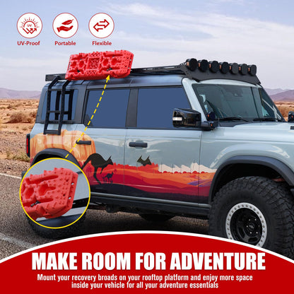 FIERYRED Large Off Road Traction Boards+Recovery Track Board Mounting Kit
