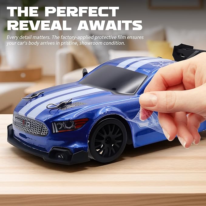 RC Drift Car 1:24 Scale Remote Control Vehicle for Kids2.4GHz 20KM/H 4WD High Speed RC Cars with LED Light Two Batteries &amp Drifting Tires Racing Sport Toy Cars for Adults Boys Girls Kids 8601BK