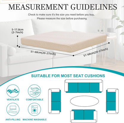 Skiennix 12-Piece Stretch Patio Cushion Covers - Washable Outdoor Sofa Slipcovers | Beige