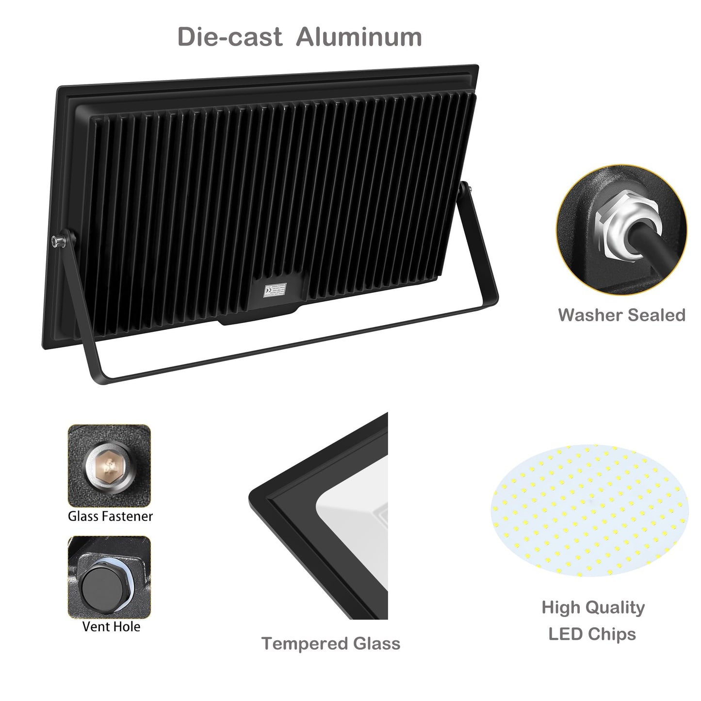 Sunkkes 2 Pack 600W LED Flood Light, Outside Warm White Flood Lights,3000K 60000LM Super Bright Outdoor Security Lamp (3000W Equivalent), IP66 Waterproof Floodlight for Yard, Field, Court, Stadium