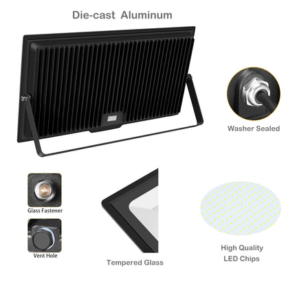 Sunkkes 2 Pack 600W LED Flood Light, Outside Warm White Flood Lights,3000K 60000LM Super Bright Outdoor Security Lamp (3000W Equivalent), IP66 Waterproof Floodlight for Yard, Field, Court, Stadium