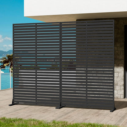 Trygoal Outdoor Privacy Screen 72" H×47" W HDPE Freestanding Decorative Privacy Panel Fence with Stand 6 Panel, Air Conditioner Fence Panels, Privacy Screen for Patio Backyard,Balcony, Pool