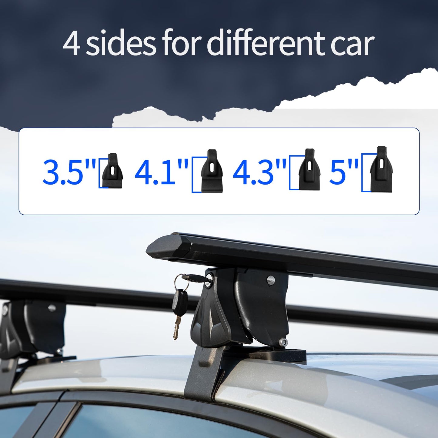 YHAAVALE 55" Roof Rack Cross Bars,Adjustable Aluminum Crossbars Replacement for Cargo Carrier Kayak Bike Snowboard