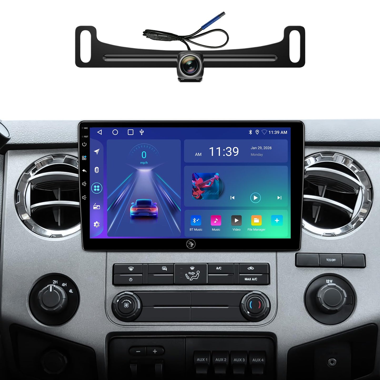 10" QLED Android 13 Car Stereo for Ford F150 2004-2008, F250 F350 2008-2016 Radio Upgrade Wireless CarPlay Android Auto Radio, Touchscreen, 5G WiFi,1080P Backup Camera, Dash Kit, GPS Navigation