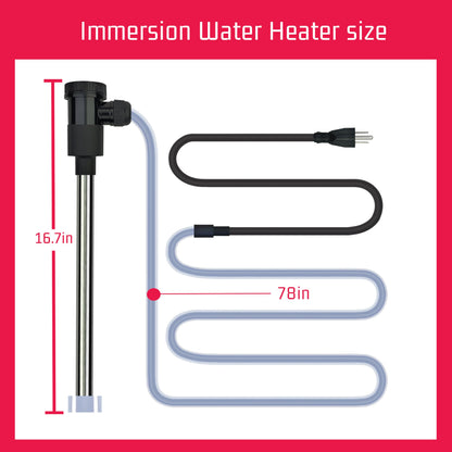 YLboyLIAN 2000W Immersion Water Heater for Pool & Hot Tub – Portable Electric Submersible Heater with Temp Control, Auto Shut-Off and WiFi Timer for Above Ground Pool, Bathtub, and Baptismal pool