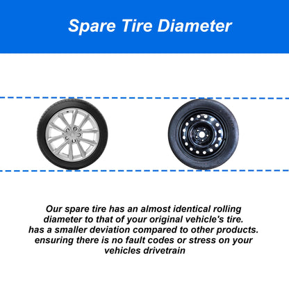 Gleyi Spare Tire Kit Compatible with 2017-2026 Model 3 - Includes 18x4 Rim, 135/80R18 Spare Tire, 26.5” Rolling Diameter Includes car Jack kit and Spare tire Bag.