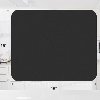 WISELIFE Dish Drying Mat - Super Absorbent Kitchen Counter Mat | Easy Clean, 15"x18", Classic Black