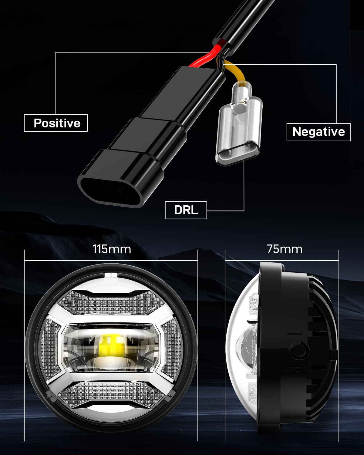 LX-LIGHT Silver 1200% Bright 180W 7 Inch LED Headlight with 4.5 Inch LED Fog lights Compatible with Road King Road Glide Street Glide Electra Glide Ultra Limited Trike Heritage Softail Fat Boy