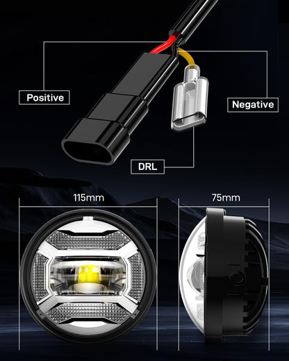 LX-LIGHT Silver 1200% Bright 180W 7 Inch LED Headlight with 4.5 Inch LED Fog lights Compatible with Road King Road Glide Street Glide Electra Glide Ultra Limited Trike Heritage Softail Fat Boy