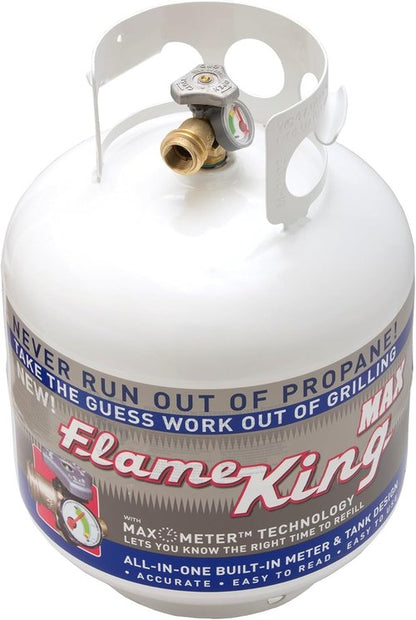Flame King YSN230 20LB Steel Propane Tank Cylinder - Overflow Protection & Built-In Gauge for Grills & BBQs