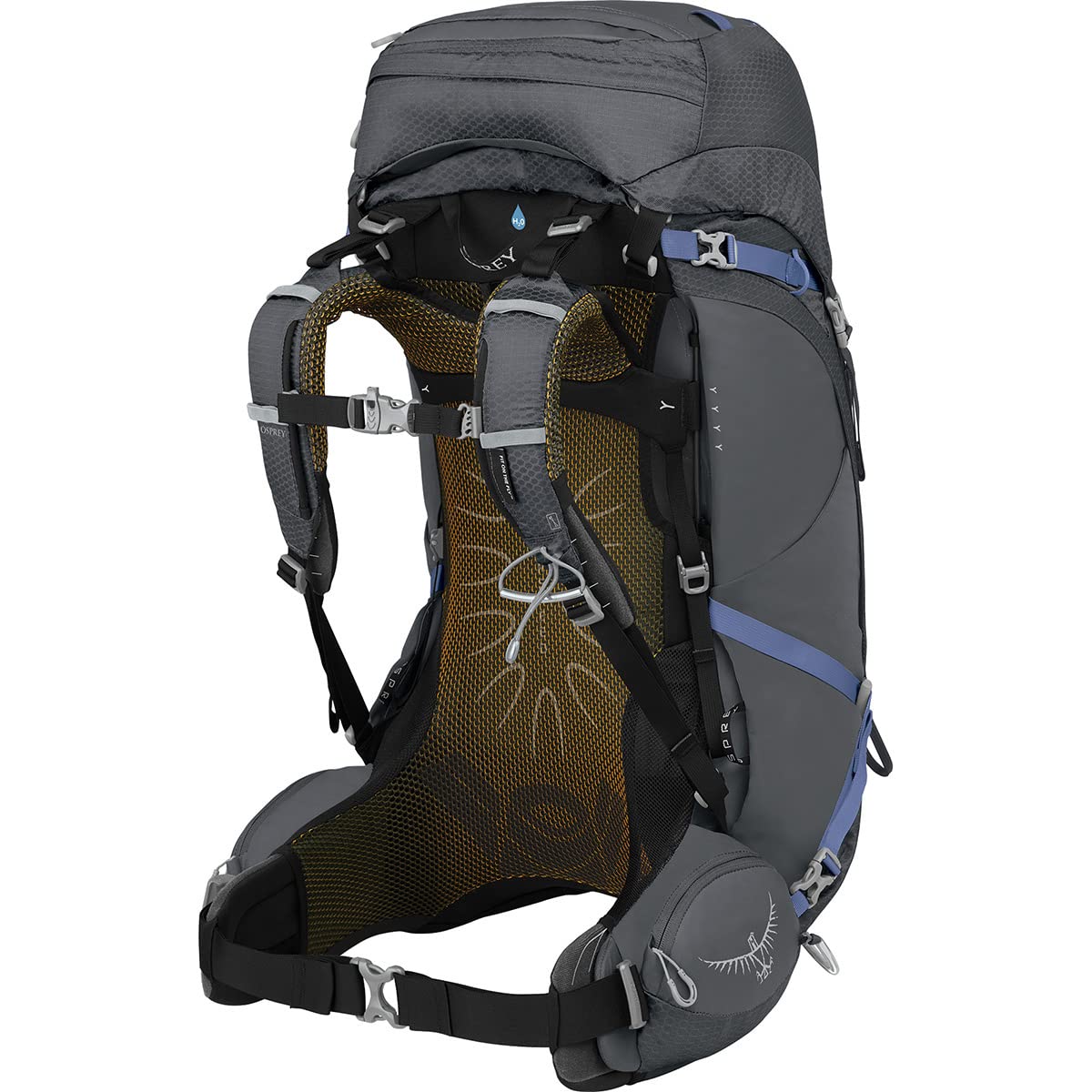 Osprey Aura AG 50L Women's Backpacking Backpack, Tungsten Grey, WXS/S