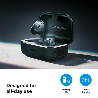Sennheiser Momentum True Wireless 4 Smart Earbuds with Bluetooth 5.4, Crystal-Clear Sound, Comfortable Design, 30-Hour Battery Life, Adaptive ANC, LE Audio and Auracast - Black Copper