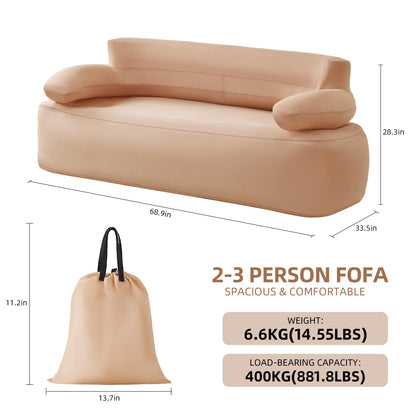 ZTOONE Inflatable Sofa with Built-in Air Pump Rechargeable, Inflatable Couch Support 880 lbs,Blow Up Couch for Camping Home,Travel,Picnic
