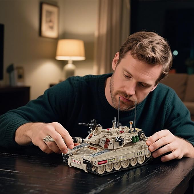M1A2 Abrams Tank Building Set for Adults-Compatible with Lego Tank Collectible Army Model Gift Ideal for Military Enthusiasts (1002 PCS)