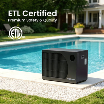Vidapool 55,000 BTU Swimming Pool Heater 12 COP Electric Pool Heat Pump for Above Ground and Inground Pools Heating and Cooling Smart WiFi Control Pools Up to,16000 Gallons