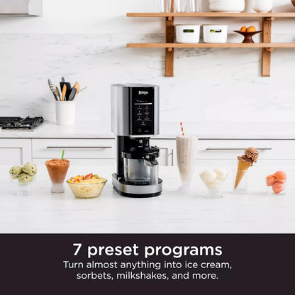 SharkNinja NC301 CREAMi Ice Cream Maker - 7 Custom Frozen Treat Modes, Cloud Silver (Renewed)