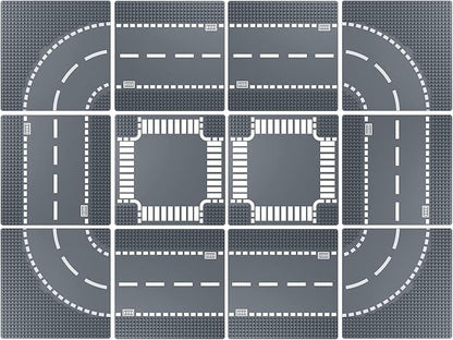 Road Base Plates for City Building Block 12 Street Plates 10x10 Road Baseplates