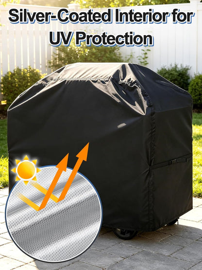 PAMASE 57-Inch BBQ Grill Cover - Waterproof & UV Resistant for Weber Genesis II, LX 300 Series | Fits Dyna-Glo, Nexgrill, Char-Broil