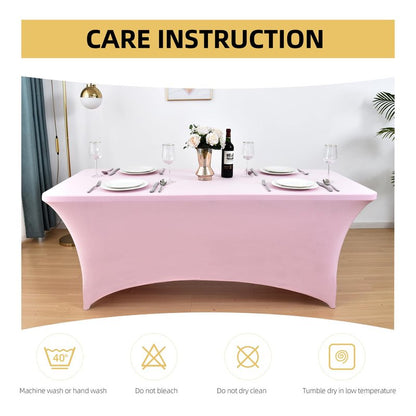 ZarzaaSik 2-Pack 4ft Spandex Table Covers for Rectangular Folding Tables - Wrinkle Resistant Stretch Tight Table Cloths - Ultimate Fitted Table Protector for Parties, Banquet, and Wedding
