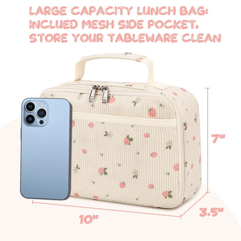 Lunch Box for Kids Girls Insulated Lunch Bags Toddler Lunch Tote Bag Thermo Picnic Cooler Bag for School Children