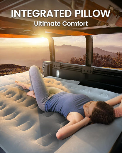 Inflatable Truck Bed Mattress for Tacoma Truck Air Mattress 5ft-5.5ft for Mid-Size Pickup with Detachable Tailgate Extension, Honda Ridgeline Jeep Gladiator JT,Space-Optimized Design, Built in Pump