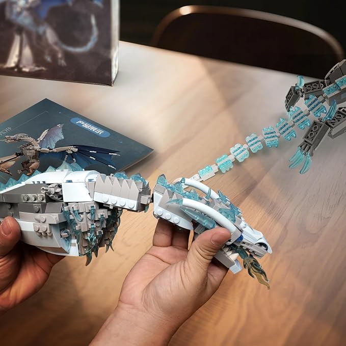 Ideas Ice Dragon Building SetCompatible with Mainstream Brands Adults Collectible MOC Dragon Model STEM Toy for GOT Fans Home DecorCreative Gift for Kids Boys &amp Girls 8-16 (1019 PCS)