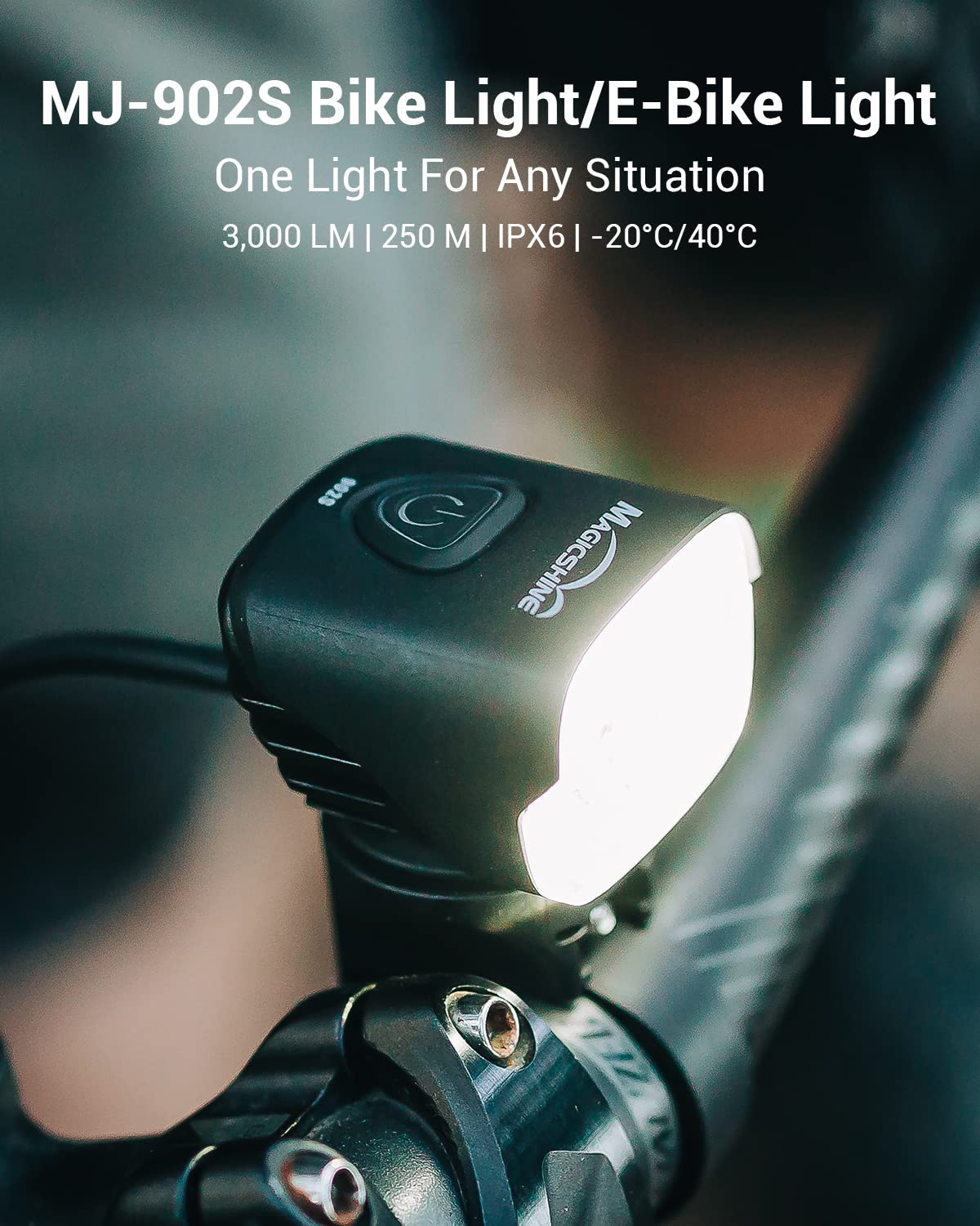 Magicshine MJ 902S 3000 Lumen MTB Front Bike Light High Performance, CREE LED IPX6 Waterproof USB Rechargeable Perfect LED Bike Light for Mountain Biking Road