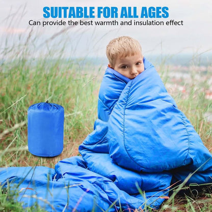 OBTANIM Sleeping Bags Portable Waterproof Thick Camping Sleeping Bag for Adults Kids 4 Seasons Cold Weather or Warm Backpacking Hiking Travel Indoor Outdoor Use (Blue)