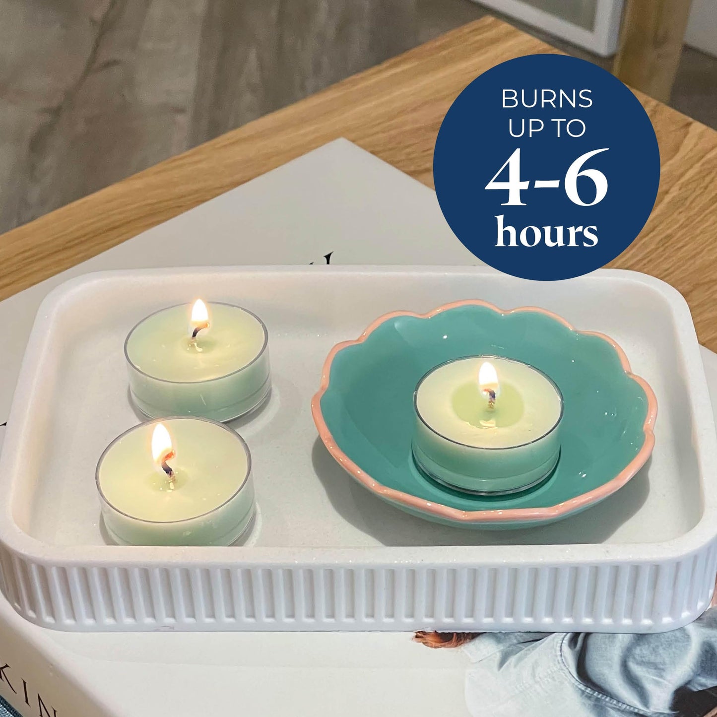 PartyLite Set of 12 Tea Lights Sampler Candles, Aromatherapy Gin & Tonic Scented Candles Gift Set, Up to 4 to 6 Hours Burn Time