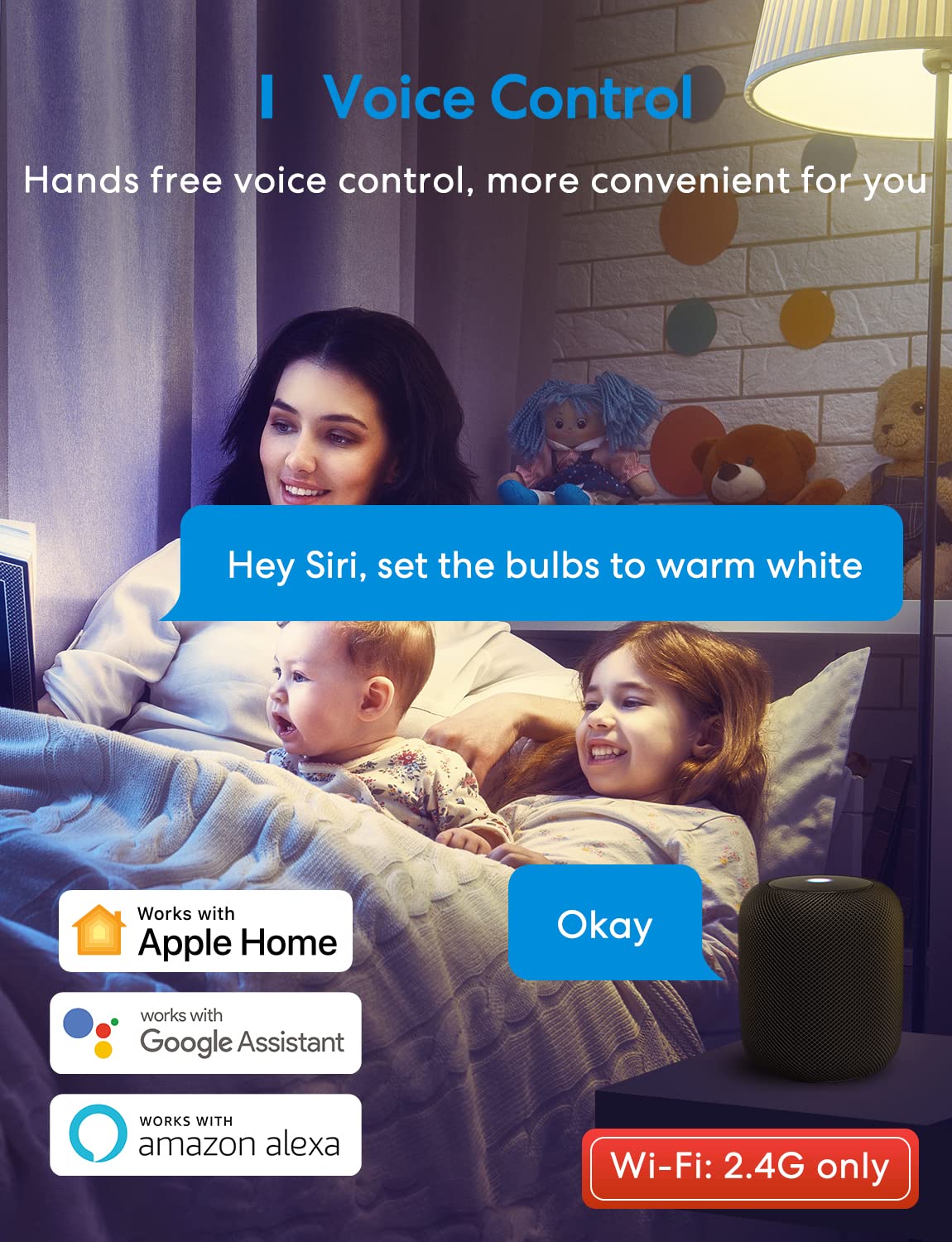 meross Smart Light Bulb, Smart WiFi LED Bulbs Compatible with Apple HomeKit, Siri, Alexa & Google Home, E26 2700K-6500K, 900 Lumens RGBWW 60W Equivalent, 1 Pack