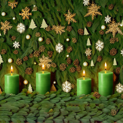 12 Pack 2x3 Hand Poured Dripless Pillar Candles, Green Soy Candles