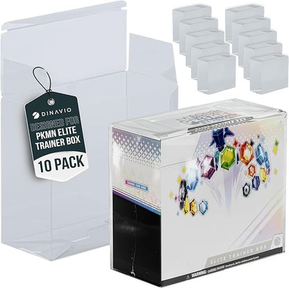 PET Plastic ETB Protector Case 10 Pack - Elite Trainer Box Protector - ETB Case Compatible with Elite Trainer Boxes (Pack of 10)