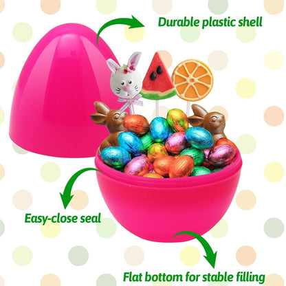 ZMCINER 36 PCS 3.55” Plastic Easter Eggs Fillable Plastic Easter Eggs Bulk Colorful Bright Easter Eggs Empty Perfect for Easter Egg Hunt, Easter Basket Stuffers, Easter Party Favor, Classroom Prize