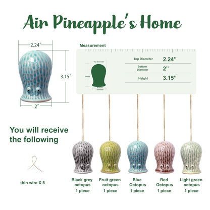 GNILINY Octopus Air Plant Holder - 5 Pack Resin Hanging Stand for Home Decor, Cute Hanger for Air Plants/Succulent, Octopus Decor for Living Room/Office