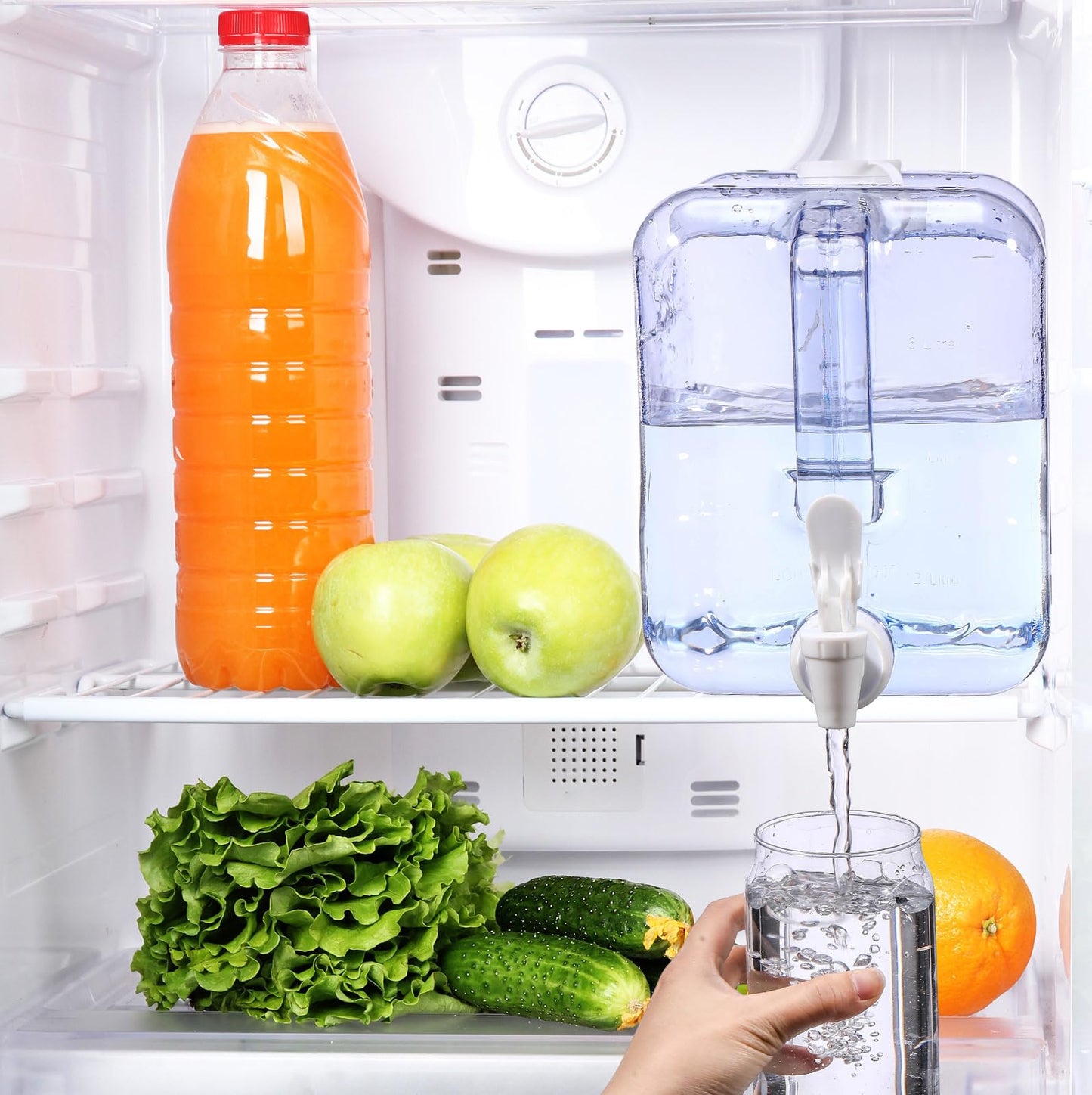 Funnymoom 6 Pcs Drink Dispenser for Fridge Refrigerator Plastic Reusable Water Dispensers Bottle with Spigot for Party Outdoors Home Office Activities(blue, 2 Gallon)