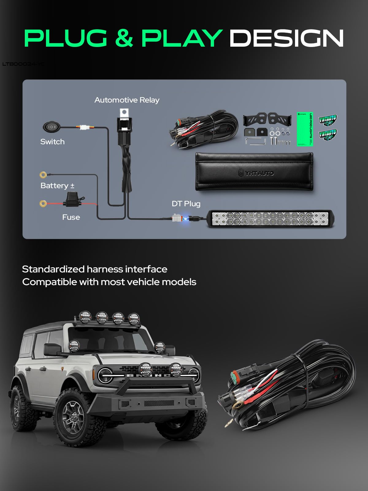 YHTAUTO 22 Inch LED Light Bars & Light Cover 160W 16000LM 5700K Combo Beam Off Road Camper Driving Work Light for 4x4 Pickup Truck ATV UTV Dirt Bike Motorcycle Boat Trailer IP67 Waterproof Lamp