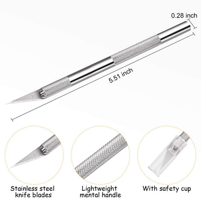 15 Pack Exacto Knife Set, Hobby Knife, Back to School Supplies Craft Knifes Kit for Art, Carving, DIY, Scrapbooking, Art, Cutting, Stencil(Silver)