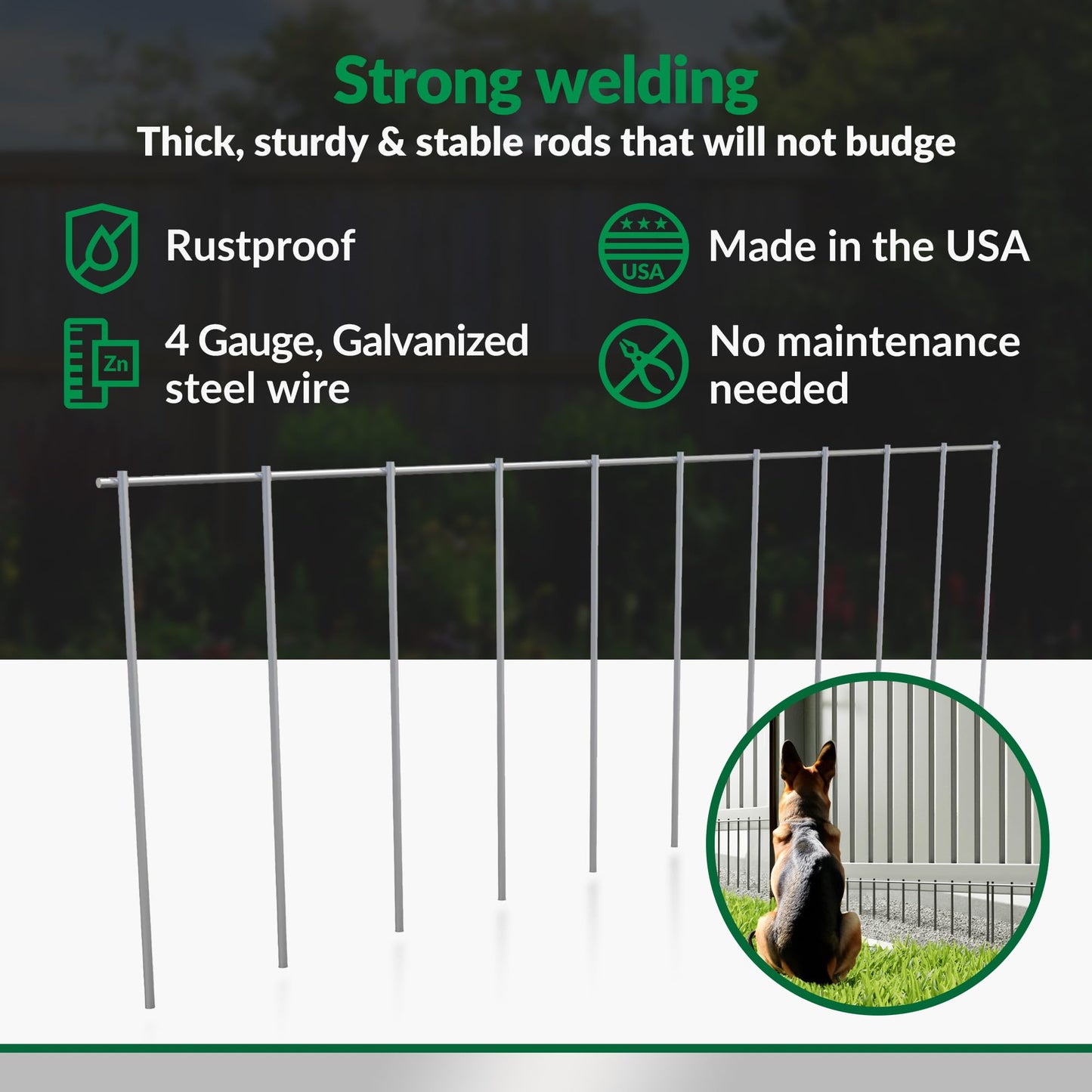 Dig Defence Original Animal Barrier Fence - Large Decorative Garden Fence, Outdoor No Dig Fence for Dogs and Rabbits, Yard and Patio - 32”(L) x 10”(H), 12 Pack