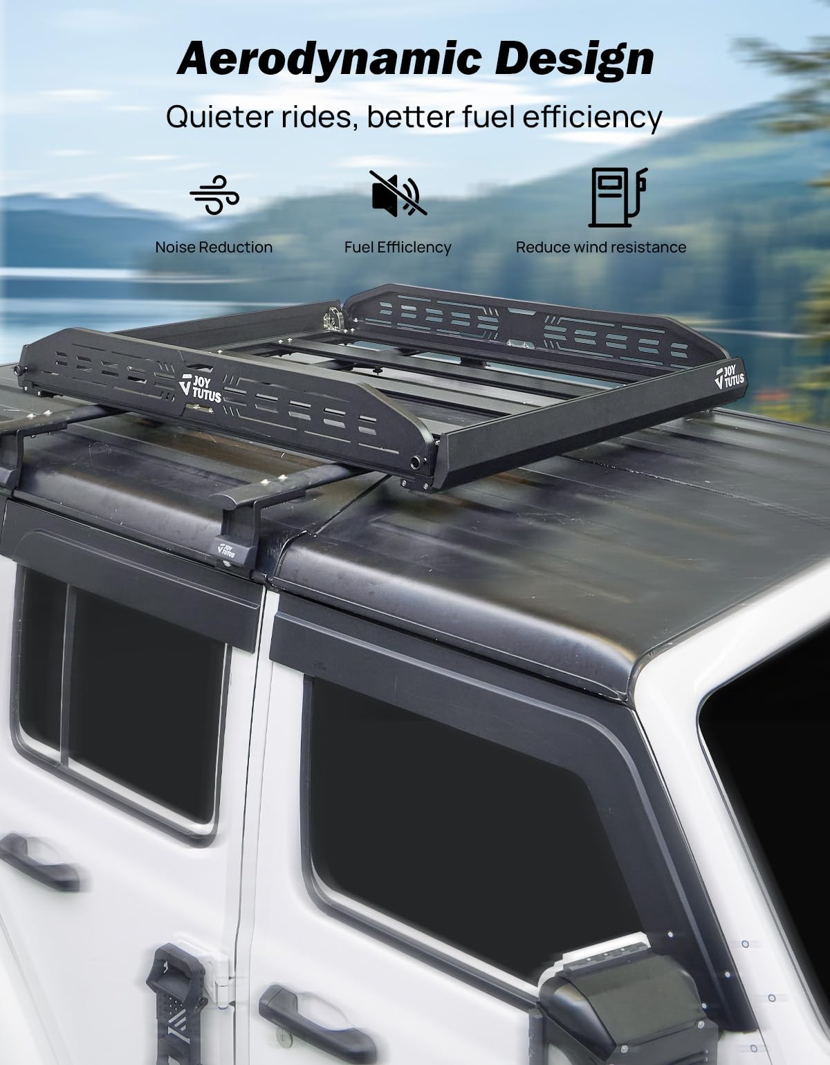 JOYTUTUS Anti-Rust Aluminum Roof Basket 48" X 42" X 6",Collapsible Design,Lightweight Roof Rack Carrier Basket Universal Rooftop,220LBS Load Capacity,for SUV, Truck, Car