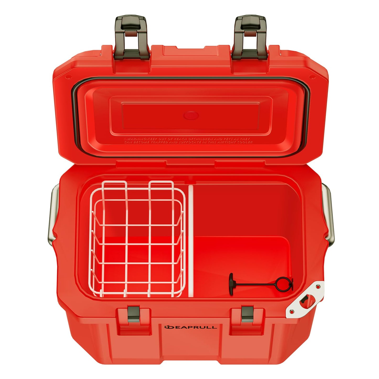 30 Quart Hard Cooler, Insulated Ice Chest Box Holds Ice for More Days, Portable Cooler with Handle, Cup Holders, Double Latches for Camping, Drink, Beverage, Beach, Picnic, Fishing, Boat, Barbecue