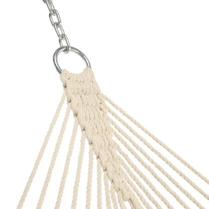 Castaway Living 13 ft. Double Traditional Hand Woven Cotton Rope Hammock – 2-Person, 450 lb Capacity, Free Extension Chains & Tree Hooks, Designed in The USA