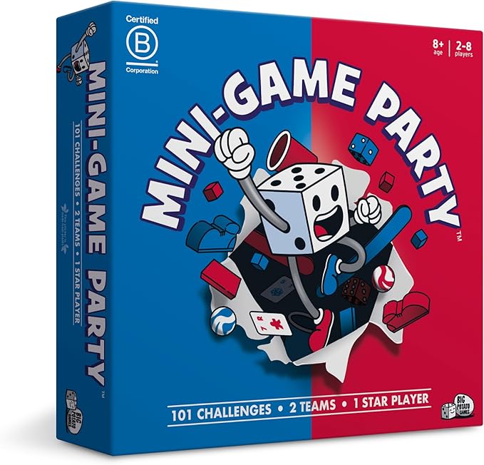 Big Potato Mini Game Party: 101 Mini Games 1 Star Player Family Board Game for 2-8 Players Perfect for Family Game Night or with Friends