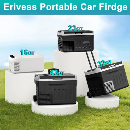 Eeivess 12 Volt Refrigerator, 23QT(20L) Portable Freezer Compressor Cooler, 12/24V DC & 110-240V AC, -4℉~68℉ Dual Mode, Car Fridg for Camping, Travel, Truck, RV, Boat