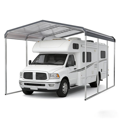 10x15 FT Heavy Duty Metal Carport with Galvanized Steel Roof, Oversized Car Shelter for Trucks Boats Tractors – Outdoor Vehicle Canopy for Driveway, Yard, Farm