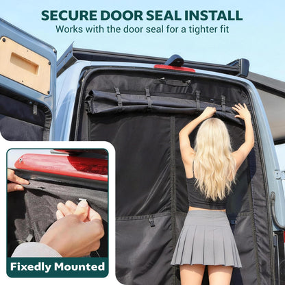 VANNCAMP Magnetic Bug Screen for Ford Transit High Roof Van 2015-2026,Sliding Door Bug Mesh Screen, Weighted Bottom Seam for Wind Resistance, Hands Free, Center Magnetic Closure