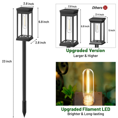 BesLowe Upgraded Solar Pathway Lights Outdoor, 12-Pack Large LED Solar Light Outdoor Waterproof, Super Bright Outside Lights for Yard, Sun-Powered Landscape Lighting for Garden Walkway, Warm White