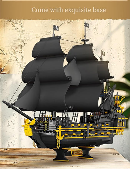 SEMKY Pirate Series Black Devil Pirate Ship MOC Building Blocks and Engineering Toy（2076 Pieces）