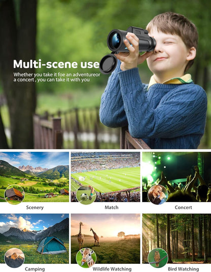 12x50 High Power HD Monocular Telescope with Phone Adapter & Tripod, Waterproof Compact Monocular for Bird Watching, Hiking, Camping - Clear Low Light Vision