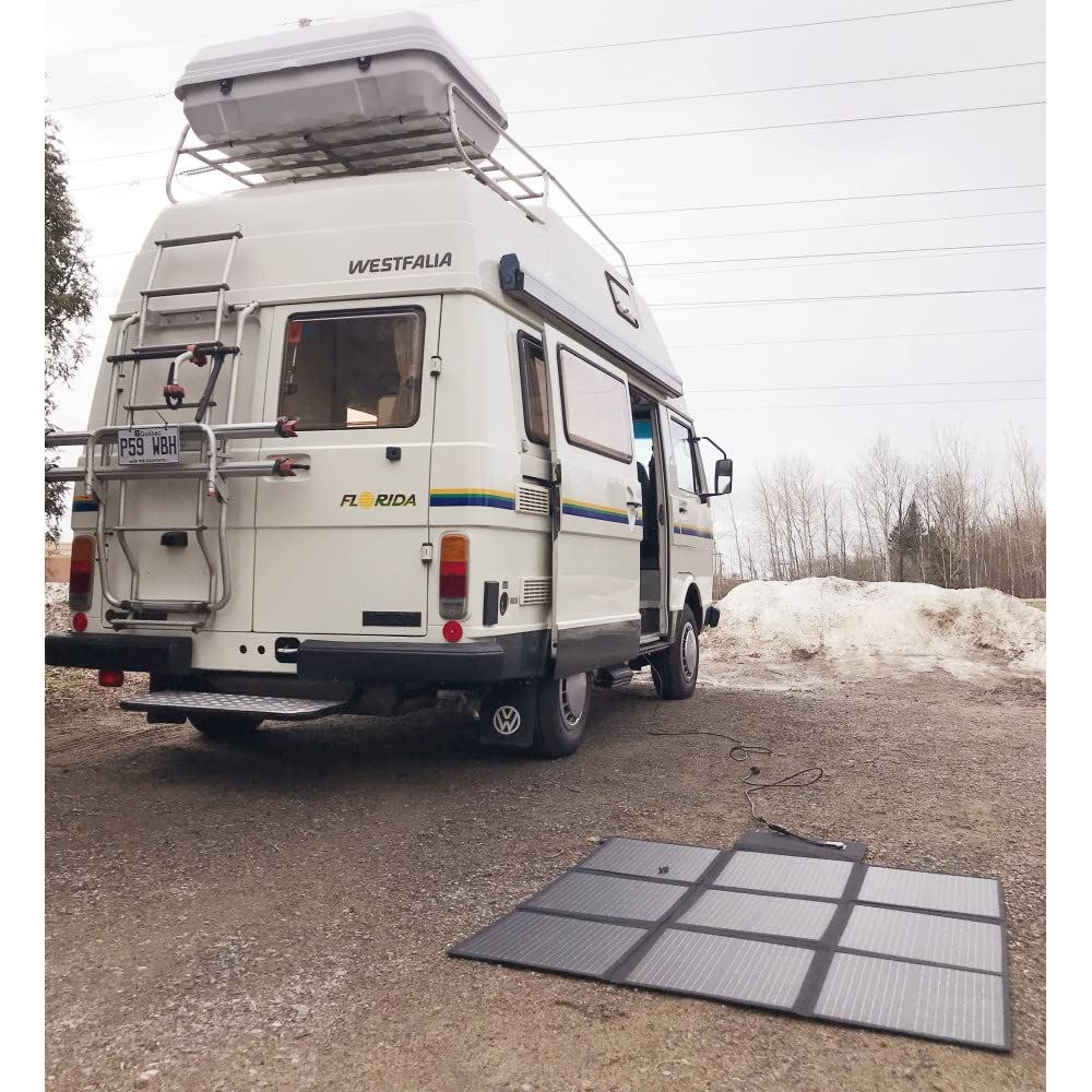LENSUNSOLAR 200W 12V Portable Solar Panel Blanket with Standard Connectors for Solar Generator Power Station, Lightweight Ultra-Thin only 5.2 kgs/11.4 lbs