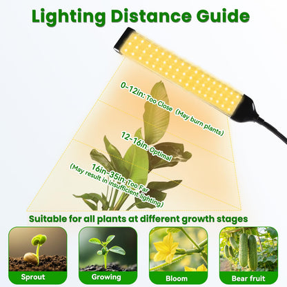 630 LEDs Grow Lights for Indoor Plants, Kalolary Full Spectrum Plant Light with Timer 3/6/9/12/15/18H & 10 Brightness Levels LED Plant Growing Lamps with Tripod Stand